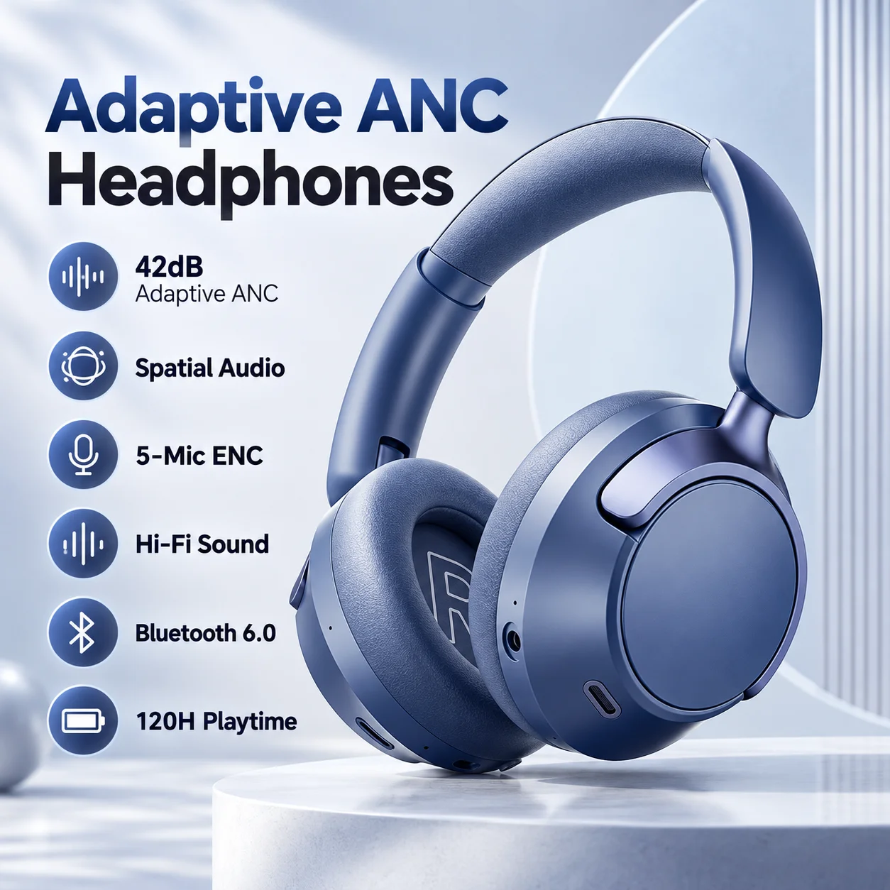 Anc Wireless Over Ear Headphones - Gaming Headset Bluetooth Headphones ANC Over-Ear
