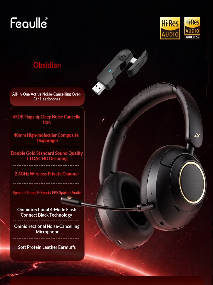 Feaulle Obsidian Wireless Gami - Anc Wireless Over Ear Headphones recension och pris