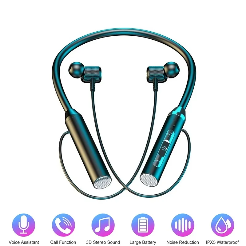 9D Bluetooth Earphones Wireles - Magnetic Neckband Sports Earphones recension och pris