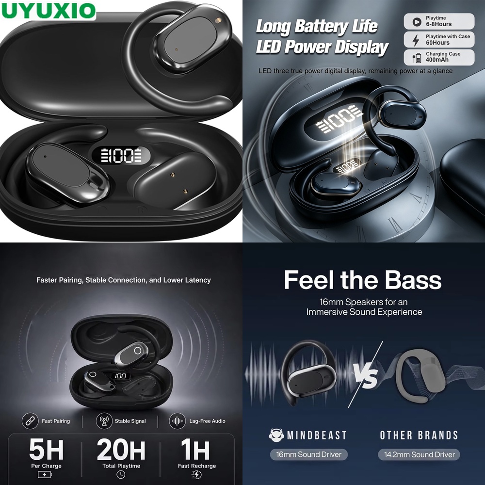 Open Ear Earphones and Wireles - Bone Conduction Running Headphones recension och pris